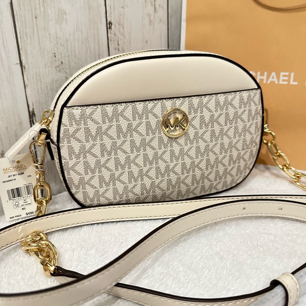 NWT! MICHAEL KORS Jet Set Glam Front Pocket Crossbody Bag